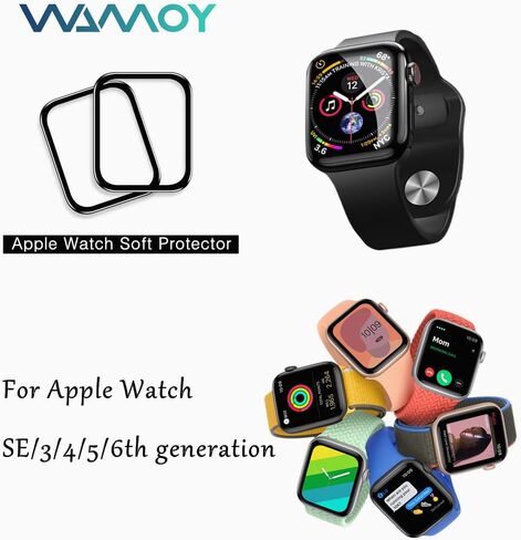 طبقة واقية للشاشة بالكامل منحنية ثلاثية الأبعاد مناسبة لساعة Apple Watch Series 6 طبقة واقية شاشة منحنية ساخنة، متوافقة مع ساعة Apple Watch 38mm / 40mm / 42mm / 44mm [قطعتان] (42مم) in Saudi Arabia
