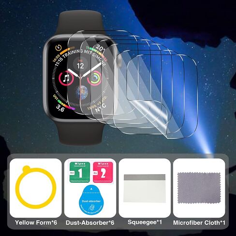 6 Pack Screen Protector for Apple Watch 38mm Series 1, Series 2, Series 3,Cases Friendly, Bubble-Free, Anti-Scratch,Flexible TPU Clear Film in Kuwait