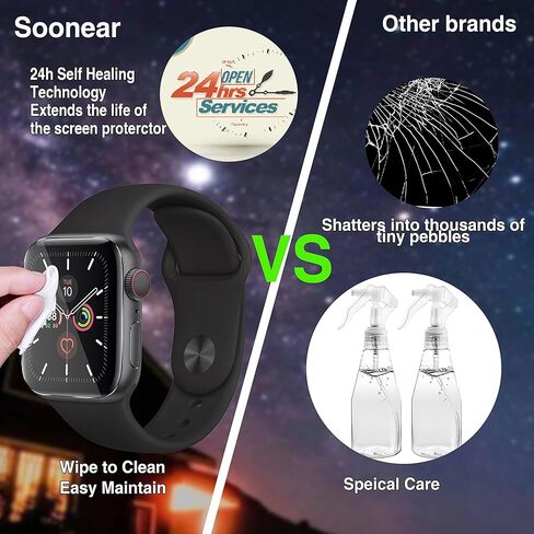 6 Pack Screen Protector for Apple Watch 38mm Series 1, Series 2, Series 3,Cases Friendly, Bubble-Free, Anti-Scratch,Flexible TPU Clear Film in Kuwait