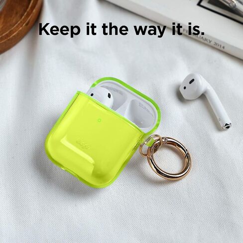 حافظة Elago Clear Airpods مع سلسلة مفاتيح مصممة لأجهزة Apple Airpods 1 & 2 (أزرق مائي) in Saudi Arabia