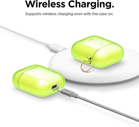 حافظة Elago Clear Airpods مع سلسلة مفاتيح مصممة لأجهزة Apple Airpods 1 & 2 (أزرق مائي) in Saudi Arabia