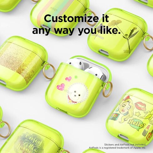 حافظة Elago Clear Airpods مع سلسلة مفاتيح مصممة لأجهزة Apple Airpods 1 & 2 (أزرق مائي) in Saudi Arabia