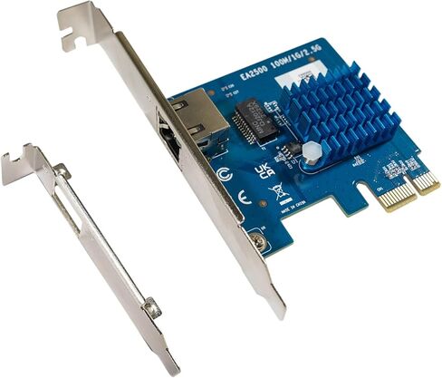 بطاقة شبكة goCoax RTL8125B 2.5GBase-T PCIe مع توافق للخلف. يدعم 2.5G/1G/100Mbps 1x منفذ RJ45، 1x PCIe Gen 2، متوافق مع Windows / Linux. in Kuwait