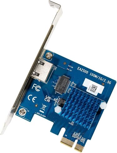 بطاقة شبكة goCoax RTL8125B 2.5GBase-T PCIe مع توافق للخلف. يدعم 2.5G/1G/100Mbps 1x منفذ RJ45، 1x PCIe Gen 2، متوافق مع Windows / Linux. in Kuwait