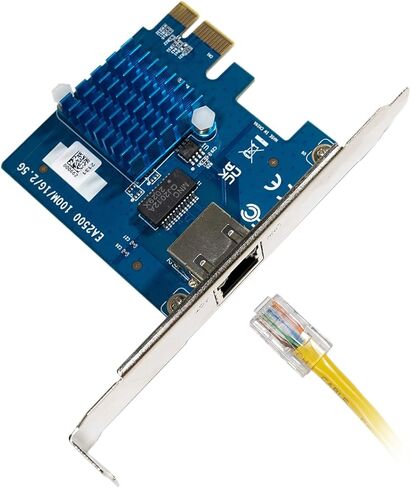 بطاقة شبكة goCoax RTL8125B 2.5GBase-T PCIe مع توافق للخلف. يدعم 2.5G/1G/100Mbps 1x منفذ RJ45، 1x PCIe Gen 2، متوافق مع Windows / Linux. in Kuwait