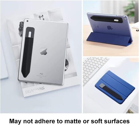 حامل قلم لاصق متوافق مع قلم Apple (الجيل الأول والثاني)، جراب مرن لحماية قلم القلم من الضياع، جراب جلدي متصل بالكمبيوتر اللوحي مثل iPad Air/Pro، قطعتان in Kuwait