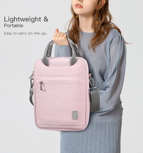 حقيبة حمل للكمبيوتر اللوحي مقاس 9-11 بوصة من Dadanism لجهاز iPad Pro 11 2022-2018، iPad Air 5th/4th 10.9، iPad 10.2 9th/8th/7th، iPad 10th Gen 10.9، Galaxy Tab A8/S8/S6 Lite، مع حزام كتف وحزام كتف جيوب، وردي in Kuwait