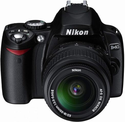 طقم كاميرا Nikon D40 6.1MP رقمية SLR مع عدسة 18-55 مم f/3.5-5.6G ED II Auto Focus-S DX Zoom-Nikkor (متجددة) in Saudi Arabia