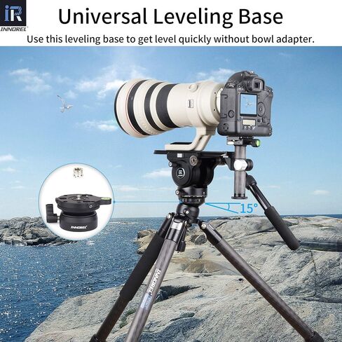 INNOREL Tripod Leveling Base, LB50 Leveling Base Half Ball with Offset Bubble Level and Bubble Level Bag for Ballhead, Fluid Head, Gimbal Heads, Z Flex Head, Tripods and Monopods with 3/8" Thread in Saudi Arabia