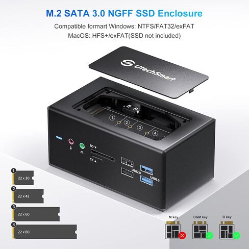 DisplayLink Docking Station, UtechSmart 14 in 1 Laptop USB C Docking Station Triple Monitors, Universal for MacBook and Windows,USB C Dock with USB-A & USB-C Cable, 2HDMI, VGA, 4USB-A in Kuwait