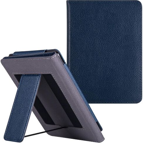 Stand Case for 6" Kindle Paperwhite (5th/6th/7th/10th Generation,2012-2018 Release) - PU Leather Book Folio Sleeve Cover with Two Hand Straps and Auto Sleep/Wake (Dark Blue) in Kuwait