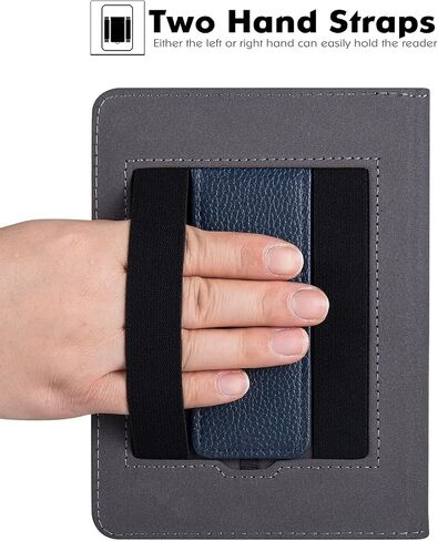 Stand Case for 6" Kindle Paperwhite (5th/6th/7th/10th Generation,2012-2018 Release) - PU Leather Book Folio Sleeve Cover with Two Hand Straps and Auto Sleep/Wake (Dark Blue) in Kuwait
