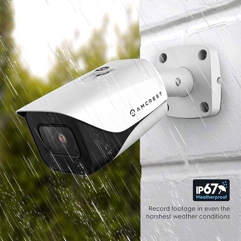كاميرا أمان خارجية تناظرية 4K من Amcrest، رصاصة 4K (8 ميجابكسل) @15 إطارًا في الثانية، CCTV-Coax-BNC، رؤية ليلية 130 قدمًا، معدن IP67، زاوية 110 درجة، ميكروفون، أسود (ليست كاميرا IP) (يتطلب DVR، غير متضمن) (AMC4KBC28) -ب) in Kuwait
