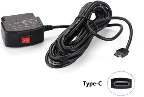 رير ماستر كيبل طاقة او بي دي عالمي لكاميرا داش، مراقبة 24 ساعة / وضع ايه سي سي مع زر التبديل (منفذ USB-C) in Kuwait