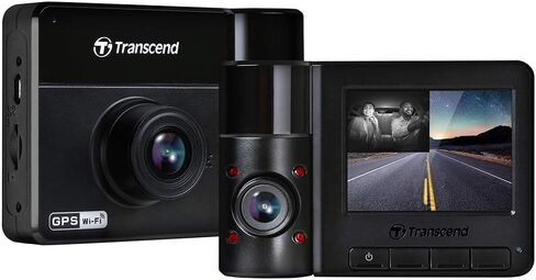 Transcend DrivePro 550 Dual Lens Dash Camera Dashcam TS-DP550B-64G, Black & Suction Mount for DrivePro Car Video Recorder (TS-DPM1) in Kuwait