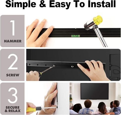 HYPIGO No Stud TV Wall Mount, Studless TV Drywall Hanger Bracket for 26-55 inch Flat Screens, No Adhesive, No Drill, Easy Install in Kuwait