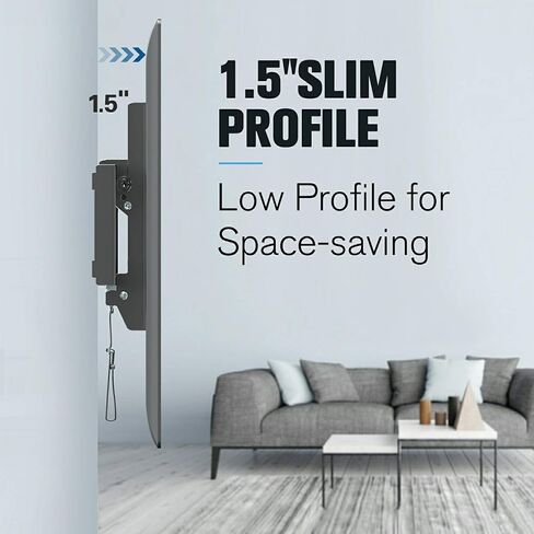 Mounting Dream TV Wall Mount for Most 37-70 Inch Flat Screen TV Tilting, Low Profile Space Saving Wall Mount for 16",18",24" Stud, UL Listed TV Mount Bracket for Max VESA 600 x 400, 132lbs MD2868-LK in Kuwait