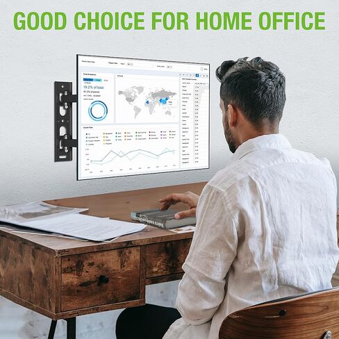 USX MOUNT Full Motion TV Wall Mount for Most 13-42 inch TV Monitor, Wall Mount TV Monitor Bracket with Articulating Swivel Tilt Extension, Hold TV up to 55lbs, Max VESA 200x200mm in Kuwait