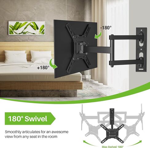 USX MOUNT Full Motion TV Wall Mount for Most 13-42 inch TV Monitor, Wall Mount TV Monitor Bracket with Articulating Swivel Tilt Extension, Hold TV up to 55lbs, Max VESA 200x200mm in Kuwait