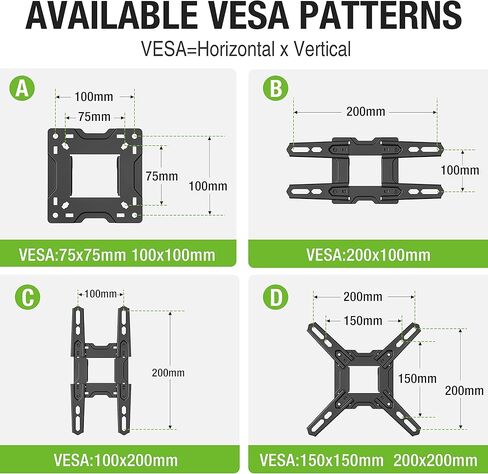 USX MOUNT Full Motion TV Wall Mount for Most 13-42 inch TV Monitor, Wall Mount TV Monitor Bracket with Articulating Swivel Tilt Extension, Hold TV up to 55lbs, Max VESA 200x200mm in Kuwait