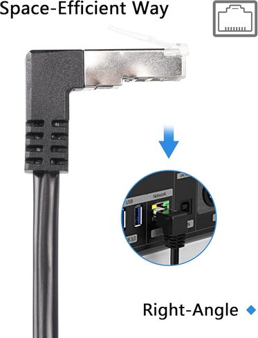 CERRXIAN 6.56FT 90 Degree RJ45 Male to Female Embedded Buckle Dash Panel Mount CAT5E Ethernet Extension Cable(UP-2m) in Saudi Arabia