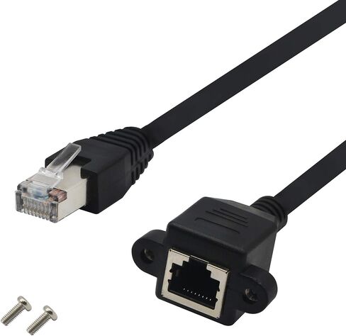 GINTOOYUN لوحة جبل RJ45، RJ45 ذكر إلى أنثى 90 درجة برغي لوحة جبل CAT6 / 5e / 5 شبكة محمية LAN موصل سلك موسع (بزاوية لأسفل) in Kuwait