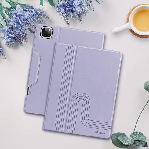 حافظة HOLIMET لجهاز iPad Pro 12.9 الجيل 6th/5th/4th/3rd 2022 2021 2020 2018 مع حامل قلم رصاص مدمج وغطاء ذكي من الجلد النباتي لجهاز iPad Pro 12.9 بوصة خاصية النوم/الاستيقاظ التلقائي in Kuwait