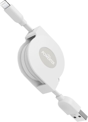 شاحن LIQUIPEL Powertek معتمد من MFi قابل للسحب متوافق مع Apple iPhone وiPad وكابل 3 أقدام وسلك كابل Lightning إلى USB وكابل Lightning للشحن السريع (وردي) in Kuwait