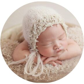 Zeroest Baby Photography Props قبعة فاخرة لالتقاط الصور ملابس لحديثي الولادة من الكروشيه قبعات محبوكة للرضع (برتقالي فاتح) in Kuwait