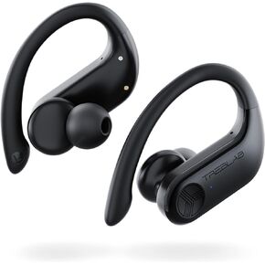 TREBLAB X3 Pro - True Wireless Earbuds with Earhooks - 145H Battery, Bluetooth 5.0, IPX5 Waterproof Earbuds - TWS Bluetooth Headphones with Charging case for Sport, Running, Workout, UPD 2023 - Black