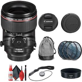 Canon TS-E 50mm f/2.8L Macro Tilt-Shift Lens (2273C002) + Filter Kit + Cap Keeper + Cleaning Kit + More (Renewed) in Saudi Arabia