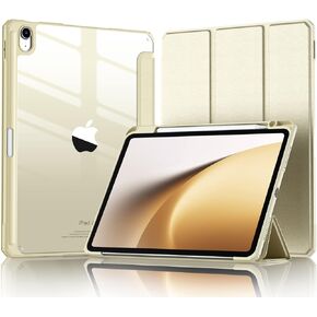 Mastten Compatible with New iPad Air 11 inch Case M2 2024, for iPad Air 6th/5th/4th Generation Case 10.9 inch with Pencil Holder 2024/2022/2020, Auto Wake/Sleep, Slim Clear Back Shell, Black