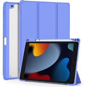 OKP for iPad 9th/ 8th/ 7th Generation Case (2021/2020/2019), iPad 10.2 inch Cases with Trifold Stand, Slim ipad 9/8/7 th gen Cover with Pencil Holder for Kids Women Men, Clear PC Back Shell, Pink in Saudi Arabia