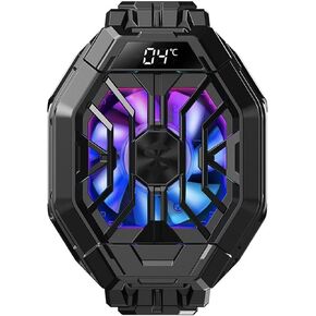 Phone Cooler, Black Shark Cell Phone Coolers Semiconductor with RGB&Time Display for iPhone Cooler for Gaming & Video Streaming & VLOG Mobile Cooling Fan for iPhone&Android Phone Black - 2Pro (Wired) in Kuwait