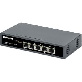 Intellinet PoE++، محول جيجابت إيثرنت مزود بـ 5 منافذ مع ممر PoE - ميزانية طاقة 65 وات عبر طاقة التيار المتردد وميزانية طاقة 95 وات عبر POE PD، قابل للتركيب على الحائط، بدون مروحة وهادئ - ضمان 3 سنوات Mfg -561808 in Kuwait