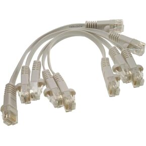 CablesOnline, 5-Pack 6-inch CAT6 Network UTP Ethernet RJ45 Flat-Design Patch Black Cable, (U6-000FK-5) in Kuwait