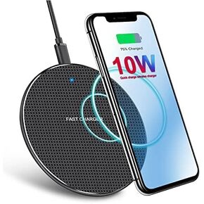 قاعدة شحن لاسلكية سريعة عالمية بقدرة 10 واط (جميع الأجهزة المحمولة) متوافقة مع موديلات iPhone/Android/Apple/Samsung + المزيد (أبيض) in Kuwait