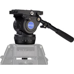 Benro 75mm Video Head with Quick Release Plate, 4 Step Counter Balance, 17.6 lb. Load Capacity- Black (BV8H) | 75mm bowl mount with 5-step counterbalance and 17.6lb capacity for panning, tilting and studio production in Saudi Arabia