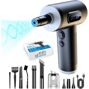 Compressed air Duster,Listime 2 in 1 Electric Air Blower with Power Display Keyboard Cleaner for Office,PCs,and Cars in Saudi Arabia