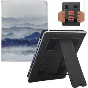 GOVTVA Case for Kindle 8th/10th Gen Cover for All-New Kindle (10th Generation, Model J9G29R) / Kindle (8th Generation, Model SY69JL) Cover with Auto Sleep/Wake/Double Hand Strap/Stand (Magnolia)