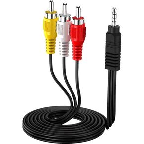 كابل فيديو QDiShi 3.5 مم إلى RCA AV Camcorder، صوت مركب، مادة PVC، خسارة منخفضة، مناسب لأجهزة التلفاز المختلفة، VCRs، DVDs وأجهزة استقبال المسرح المنزلي، إلخ in Kuwait