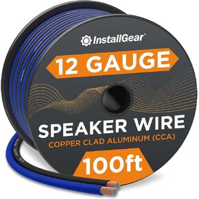 سلك مكبر الصوت InstallGear مقاس 12 AWG (250 قدم - أزرق/أسود) | كابل مكبر صوت لمكبرات صوت السيارة، ومكبرات صوت المسرح المنزلي، والصوت المحيطي، والراديو، وأسلاك السيارات، والخارجية | سلك مكبر الصوت 12 قياس in Kuwait