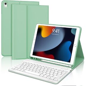 Touchpad Keyboard Case for iPad 9th/8th/7th Generation - (10.2 inch, 2021/2020/2019 Release), Wireless Detachable Bluetooth, Auto Sleep/Wake Up Folio Cover with Pencil Holder (Black / Trackpad)