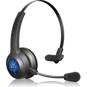 ELEVOC Trucker Bluetooth Headset with Microphone, Wireless Headset with AI Noise Cancelling, 35 Hrs Talk Time On-Ear Headphone with Mute Button for Trucker, WFH, Skype, Zoom Meeting, Call Center in Kuwait