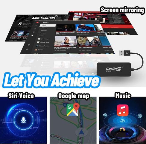 CarlinKit Wired CarPlay Dongle Android Auto for Car Radio with Android System Version 4.4.2 and Above, Install The AutoKit App in The Car System, Dongle Connect The Car's AutoKit App to get CarPlay in Saudi Arabia