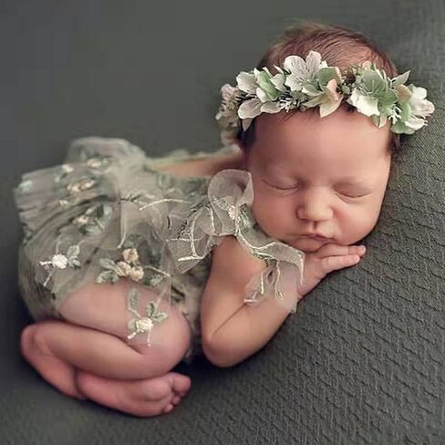 Zeroest Baby Photography Props Lace Hats Outfit Newborn Photo Shoot Outfits Infant Girl Photos Costume Set in Kuwait