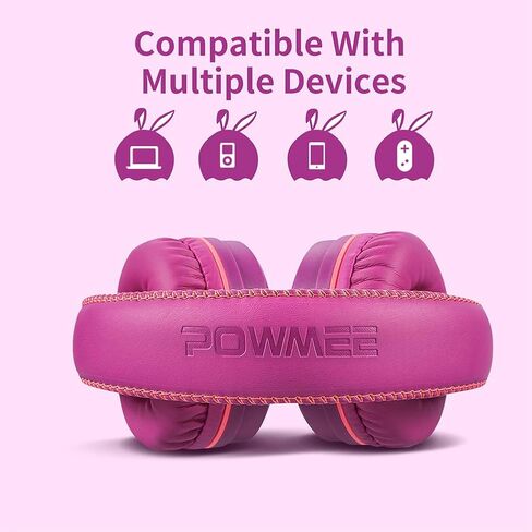 POWMEE M1 Kids Headphones Wired Headphone for Kids,Foldable Adjustable Stereo Tangle-Free,3.5MM Jack Wire Cord On-Ear Headphone for Children (Blue) in Kuwait