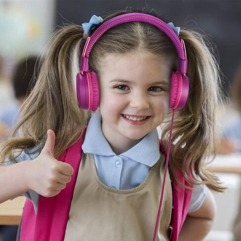 POWMEE M1 Kids Headphones Wired Headphone for Kids,Foldable Adjustable Stereo Tangle-Free,3.5MM Jack Wire Cord On-Ear Headphone for Children (Blue) in Kuwait