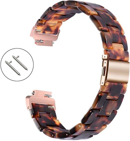 Wongeto Compatible Fitbit Inspire 2 & HR Bands for Women, Resin Strap Bands Accessories (Rose Gold+Tortoise) in Kuwait
