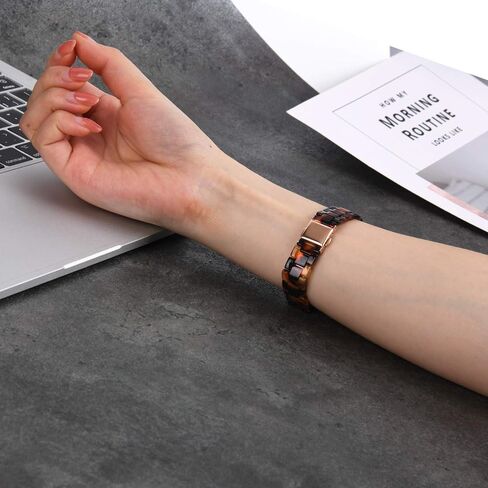 Wongeto Compatible Fitbit Inspire 2 & HR Bands for Women, Resin Strap Bands Accessories (Rose Gold+Tortoise) in Kuwait